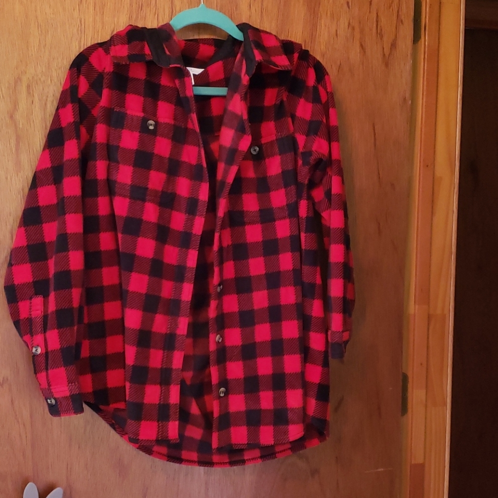 Buffalo plaid fleece shirt